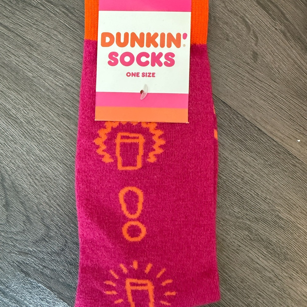 Dunkin' Pink and Orange Women's Socks